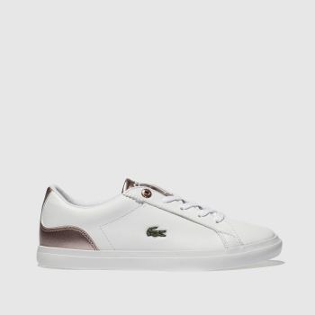 LACOSTE WHITE & PINK LEROND TRAINERS JUNIOR LACOSTE WHITE & PINK LEROND TRAINERS JUNIOR