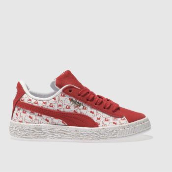 PUMA WHITE & RED SUEDE X HELLO KITTY TRAINERS JUNIOR PUMA WHITE & RED SUEDE X HELLO KITTY TRAINERS JUNIOR