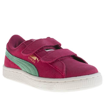 kids puma pink suede classic velcro trainers kids puma pink suede classic velcro trainers