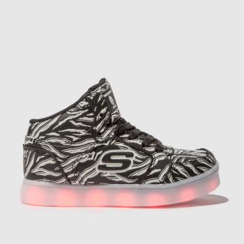 SKECHERS BLACK & WHITE ENERGY LIGHTS GIRLS JUNIOR TRAINERS SKECHERS BLACK & WHITE ENERGY LIGHTS GIRLS JUNIOR TRAINERS