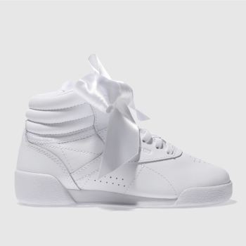 REEBOK WHITE FREESTYLE HI BOW TRAINERS JUNIOR REEBOK WHITE FREESTYLE HI BOW TRAINERS JUNIOR