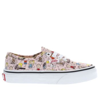 VANS PALE PINK AUTHENTIC PEANUTS DANCE GIRLS JUNIOR TRAINERS VANS PALE PINK AUTHENTIC PEANUTS DANCE GIRLS JUNIOR TRAINERS