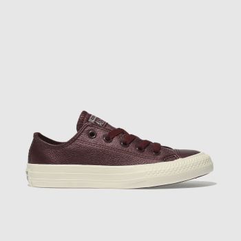 CONVERSE BURGUNDY ALL STAR LO LEATHER TRAINERS JUNIOR CONVERSE BURGUNDY ALL STAR LO LEATHER TRAINERS JUNIOR
