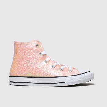 converse peach all star hi glitter trainers junior converse peach all star hi glitter trainers junior