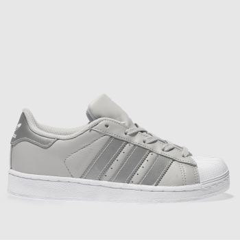 ADIDAS LIGHT GREY SUPERSTAR TRAINERS JUNIOR ADIDAS LIGHT GREY SUPERSTAR TRAINERS JUNIOR