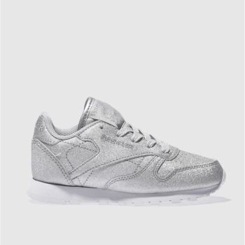 REEBOK SILVER CLASSIC LEATHER GIRLS JUNIOR TRAINERS REEBOK SILVER CLASSIC LEATHER GIRLS JUNIOR TRAINERS