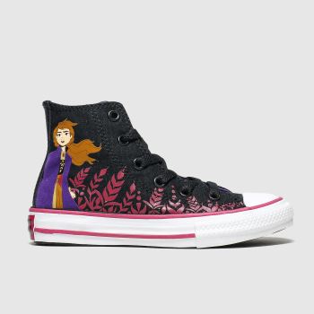 converse black & purple all star hi ii anna x frozen trainers junior converse black & purple all star hi ii anna x frozen trainers junior