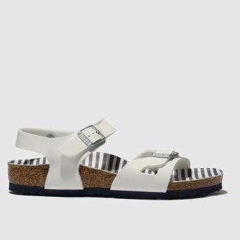 birkenstock white & blue rio sandals junior birkenstock white & blue rio sandals junior