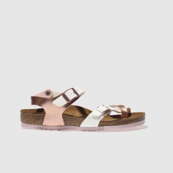 BIRKENSTOCK WHITE & ROSE GOLD TAORMINA GIRLS JUNIOR SANDALS BIRKENSTOCK WHITE & ROSE GOLD TAORMINA GIRLS JUNIOR SANDALS