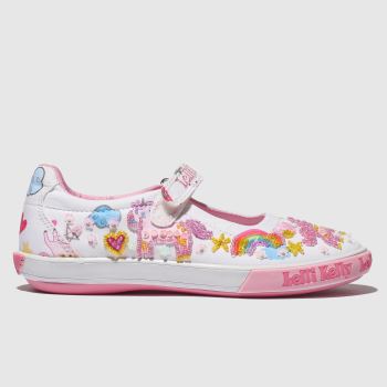 lelli kelly white & pink unicorn dolly shoes junior lelli kelly white & pink unicorn dolly shoes junior