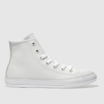 CONVERSE WHITE ALL STAR HI LEATHER TRAINERS JUNIOR CONVERSE WHITE ALL STAR HI LEATHER TRAINERS JUNIOR