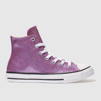 CONVERSE PINK ALL STAR HI GLITTER GIRLS YOUTH TRAINERS CONVERSE PINK ALL STAR HI GLITTER GIRLS YOUTH TRAINERS