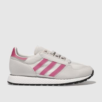 ADIDAS LIGHT GREY & PINK FOREST GROVE TRAINERS YOUTH ADIDAS LIGHT GREY & PINK FOREST GROVE TRAINERS YOUTH