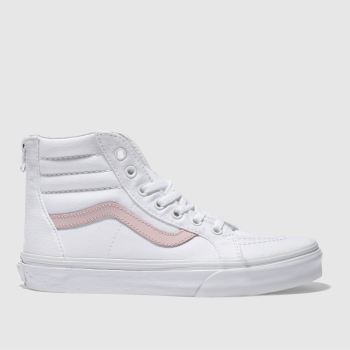VANS WHITE & PINK SK8-HI ZIP TRAINERS YOUTH VANS WHITE & PINK SK8-HI ZIP TRAINERS YOUTH