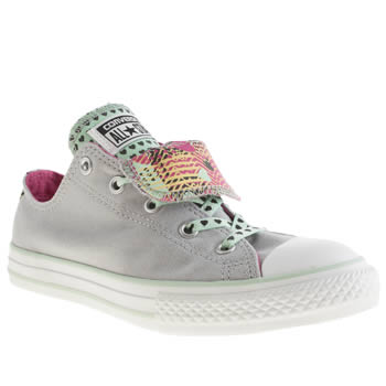 kids converse grey all star double tongue trainers kids converse grey all star double tongue trainers