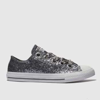 CONVERSE SILVER ALL STAR BIG EYELETS LO TRAINERS YOUTH CONVERSE SILVER ALL STAR BIG EYELETS LO TRAINERS YOUTH