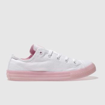 CONVERSE WHITE & PINK CHUCK TAYLOR ALL STAR LO TRAINERS YOUTH CONVERSE WHITE & PINK CHUCK TAYLOR ALL STAR LO TRAINERS YOUTH
