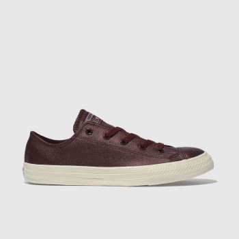 CONVERSE BURGUNDY ALL STAR LO LEATHER TRAINERS YOUTH CONVERSE BURGUNDY ALL STAR LO LEATHER TRAINERS YOUTH