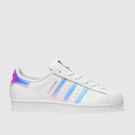 Girls White & Silver Adidas Superstar Youth Trainers | schuh