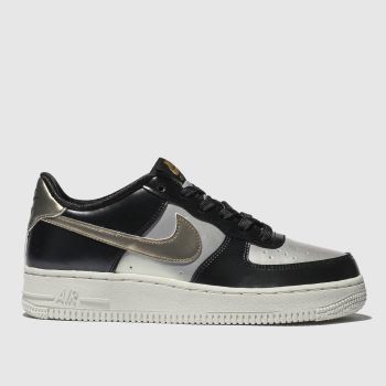 NIKE SILVER & BLACK AIR FORCE 1 LV8 TRAINERS YOUTH NIKE SILVER & BLACK AIR FORCE 1 LV8 TRAINERS YOUTH