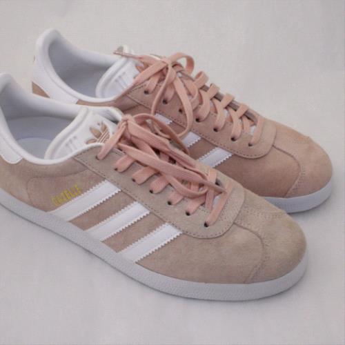 adidas pale pink gazelle suede trainers
