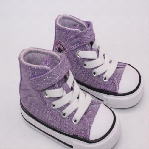 Kids Girls Toddler Purple Converse Hi Underwater Glitter Trainers schuh