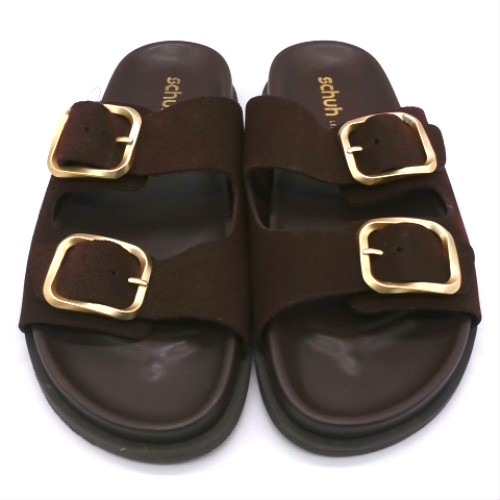 schuh tylee suede buckle footbed 1
