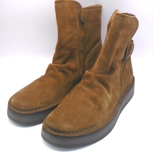 Fly London Brown rogi ruched boots Fly London rogi ruched 2