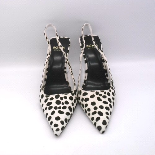 schuh Black & White sade leather slingback court high heels schuh sade leather slingback court 1