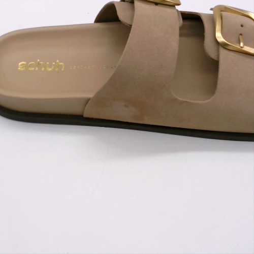 schuh Beige tylee buckle footbed sandals schuh tylee buckle footbed 3