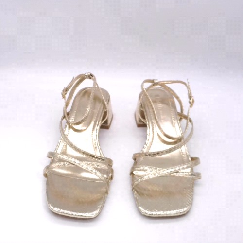 schuh Gold sander strappy block sandals schuh sander strappy block 1
