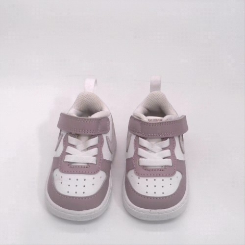 Nike White & Purple court borough low girls toddler Nike court borough low 1
