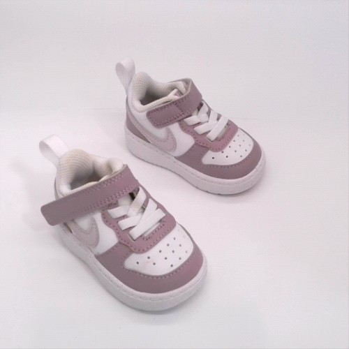 Nike White & Purple court borough low girls toddler Nike court borough low 2