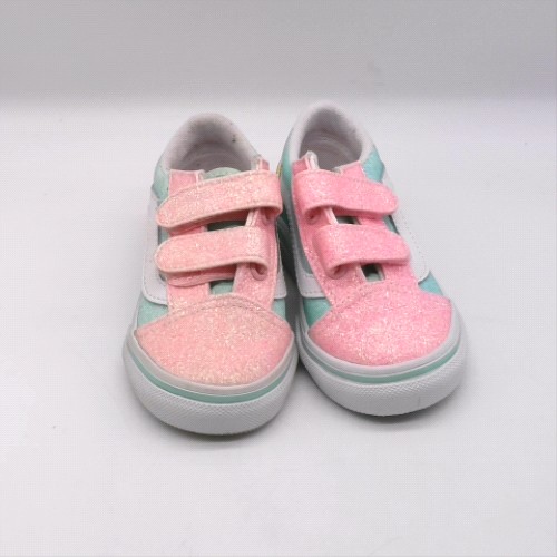 Vans Pale Blue Multi old skool v glitter girls toddler Vans old skool v glitter 1