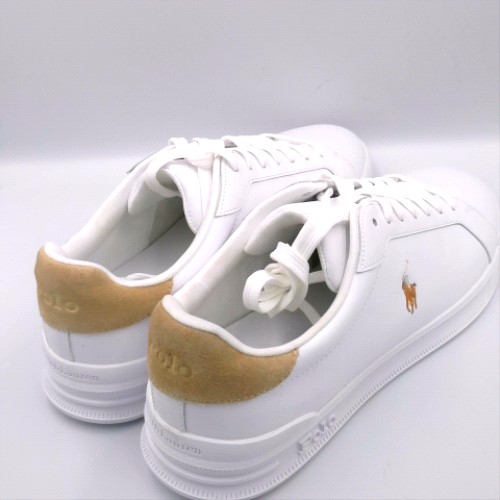 Polo Ralph Lauren White & Beige heritage court trainers Polo Ralph Lauren heritage court 2
