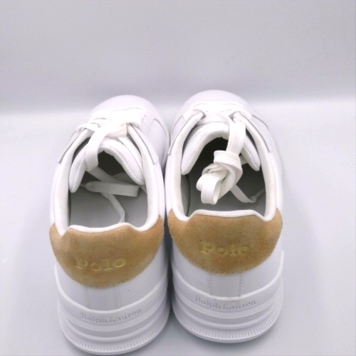 Polo Ralph Lauren White & Beige heritage court trainers Polo Ralph Lauren heritage court 3