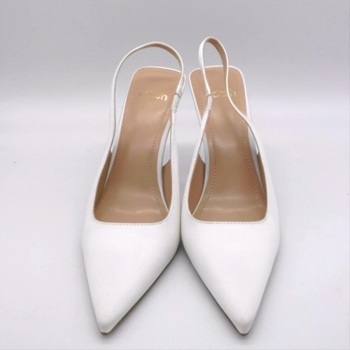 schuh White sade heeled slingback court high heels schuh sade heeled slingback court 1