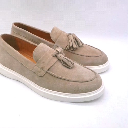 schuh Taupe percy suede tassel loafer shoes schuh percy suede tassel loafer 2