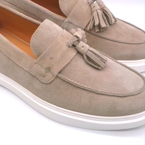 schuh Taupe percy suede tassel loafer shoes schuh percy suede tassel loafer 3