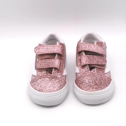 Vans Rose Gold old skool v glitter girls toddler Vans old skool v glitter 1