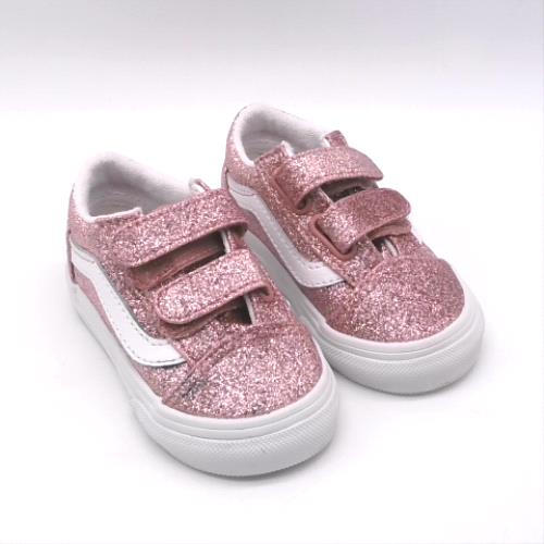 Vans Rose Gold old skool v glitter girls toddler Vans old skool v glitter 2