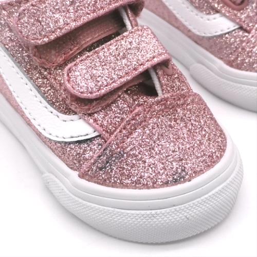 Vans Rose Gold old skool v glitter girls toddler Vans old skool v glitter 3