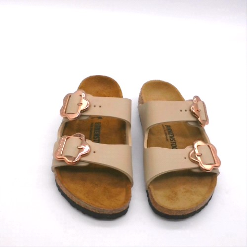 BIRKENSTOCK Natural arizona flower buckle girls junior BIRKENSTOCK arizona flower buckle 1