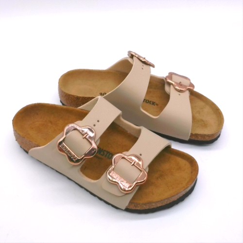 BIRKENSTOCK Natural arizona flower buckle girls junior BIRKENSTOCK arizona flower buckle 3