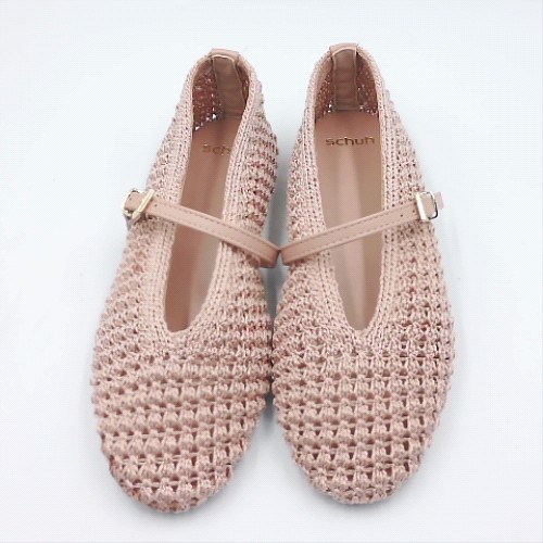 schuh Pale Pink lisbeth crochet ballerina flats schuh lisbeth crochet ballerina 1