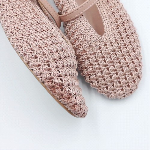 schuh Pale Pink lisbeth crochet ballerina flats schuh lisbeth crochet ballerina 2