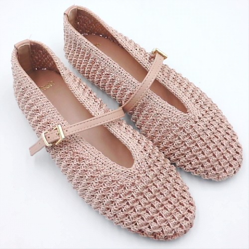 schuh Pale Pink lisbeth crochet ballerina flats schuh lisbeth crochet ballerina 3