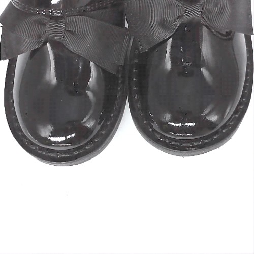 Kickers Black adlar t-bar bow girls junior Kickers adlar t-bar bow 2