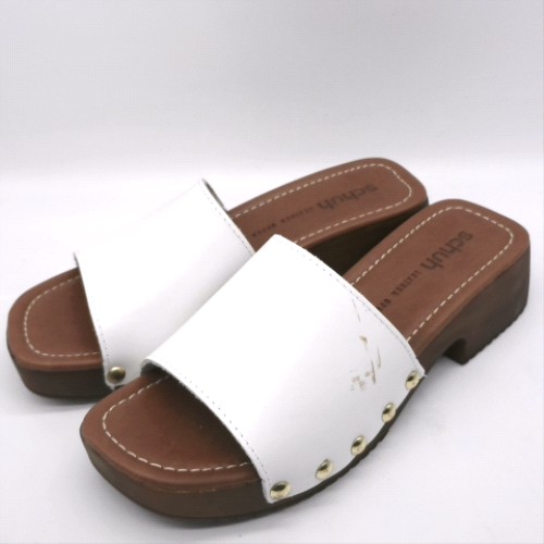 schuh White verity leather clog sandals schuh verity leather clog 2
