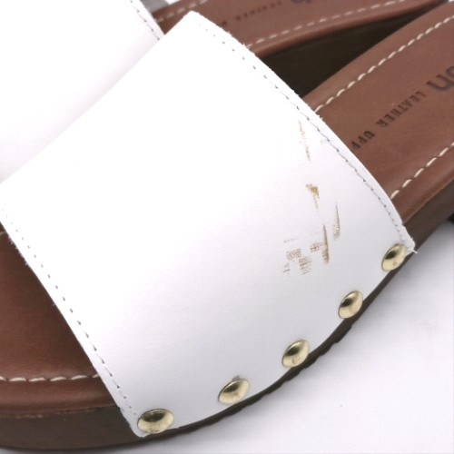 schuh White verity leather clog sandals schuh verity leather clog 3